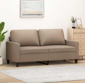 vidaXL VidaXL 2-osobowa sofa, kolor cappuccino, 140 cm, sztuczna skóra 1