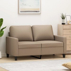 vidaXL VidaXL 2-osobowa sofa, kolor cappuccino, 120 cm, sztuczna skóra 1