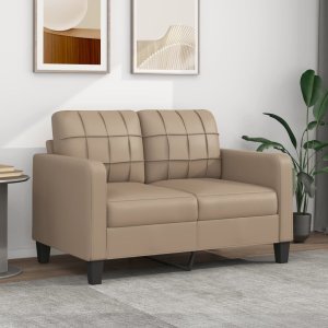 vidaXL VidaXL 2-osobowa sofa, kolor cappuccino, 120 cm, sztuczna skóra 1