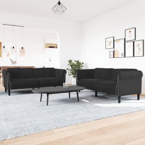 vidaXL VidaXL 2 Piece Sofa Set Black Velvet 1