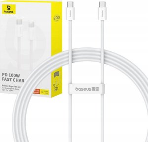 Kabel USB Baseus Kabel szybkiego ładowania USB-C do USB-C Baseus Superior 2 100W 2m (biały) 1