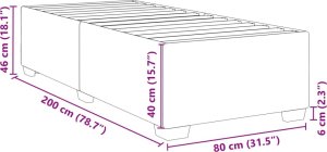 vidaXL Rama łóżka, ciemnobrązowa, 80x200 cm, obita tkaniną 9
