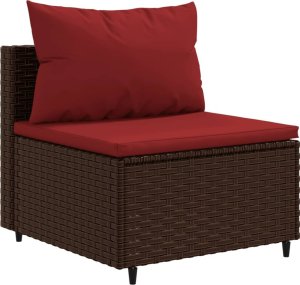 vidaXL 4-cz zestaw wypoczynkowy do ogrodu, poduszki, brązowy rattan PE 3