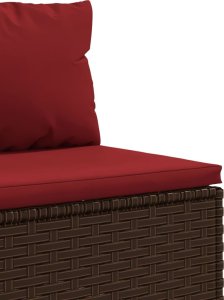 vidaXL 4-cz zestaw wypoczynkowy do ogrodu, poduszki, brązowy rattan PE 8