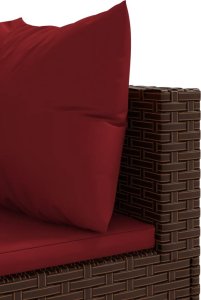 vidaXL vidaXL 7-cz. zestaw wypoczynkowy do ogrodu, z poduszkami, rattan PE 6