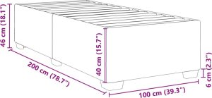 vidaXL vidaXL Rama łóżka, kremowa, 90 x 200 cm, tapicerowana tkaniną 9