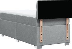 vidaXL Łóżko kontynentalne z materacem, jasnoszare, tkanina, 80x200 cm 6