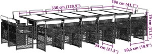 vidaXL vidaXL 17-cz. zestaw mebli ogrodowych z poduszkami, jasnoszary 8