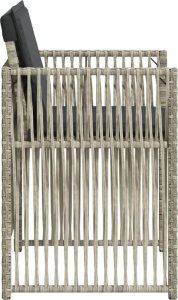 vidaXL vidaXL Krzesła ogrodowe z poduszkami, 4 szt., jasnoszare, polirattan 6