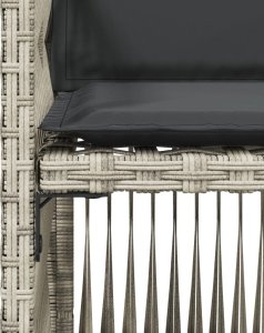 vidaXL vidaXL Krzesła ogrodowe z poduszkami, 4 szt., jasnoszare, polirattan 9