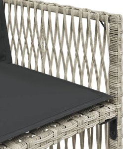 vidaXL vidaXL Krzesła ogrodowe z poduszkami, 4 szt., jasnoszare, polirattan 10