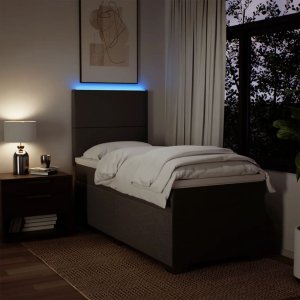 vidaXL vidaXL Łóżko kontynentalne z materacem, jasnoszare, tkanina, 80x200 cm 5