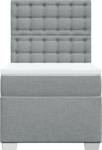 vidaXL vidaXL Łóżko kontynentalne z materacem, jasnoszare, tkanina, 80x200 cm 6