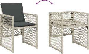 vidaXL vidaXL 15-cz. zestaw mebli ogrodowych z poduszkami, jasnoszary 7