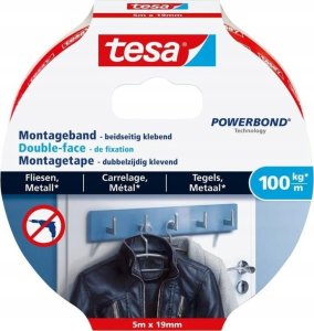 Tesa tesa Montageband Fliesen&Metall 100kg 5m x 19mm 1