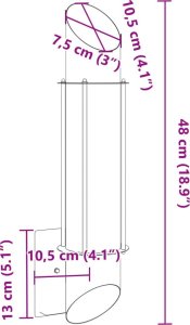 Kinkiet vidaXL vidaXL Kinkiet zewnętrzny, srebrny, stal nierdzewna 7
