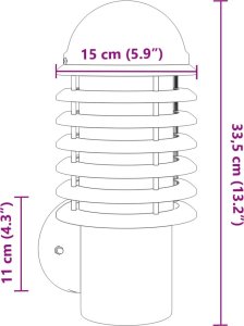 Kinkiet vidaXL vidaXL Kinkiety zewnętrzne, 2 szt., srebrne, stal nierdzewna 7