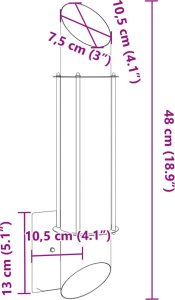 Kinkiet vidaXL vidaXL Kinkiety zewnętrzne, 2 szt., czarne, stal nierdzewna 7