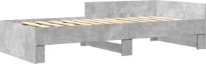 vidaXL vidaXL Rama łóżka, szarość betonu, 90x190 cm, materiał drewnopochodny 2