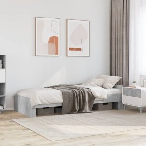 vidaXL vidaXL Rama łóżka, szarość betonu, 90x190 cm, materiał drewnopochodny 3