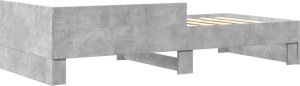 vidaXL vidaXL Rama łóżka, szarość betonu, 90x190 cm, materiał drewnopochodny 6
