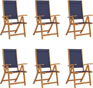 vidaXL vidaXL Składane krzesła ogrodowe, 6 szt., drewno akacjowe i textilene 2
