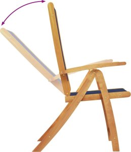 vidaXL vidaXL Składane krzesła ogrodowe, 6 szt., drewno akacjowe i textilene 4