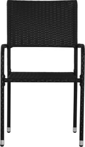 vidaXL vidaXL Krzesła ogrodowe, 2 szt., sztaplowane, czarne, polirattan 3