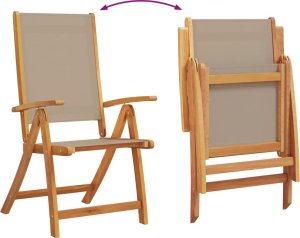 vidaXL vidaXL 7-cz. zestaw mebli ogrodowych, lite drewno akacjowe i textilene 7