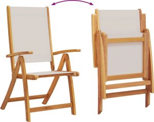 vidaXL 7-cz. zestaw mebli ogrodowych, lite drewno akacjowe i textilena 7