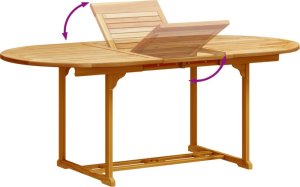 vidaXL 7-cz. zestaw mebli ogrodowych, lite drewno akacjowe i textylena 6