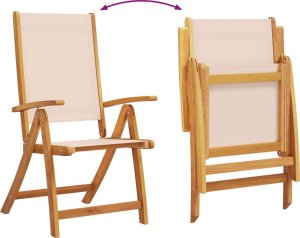 vidaXL 7-cz. zestaw mebli ogrodowych, lite drewno akacjowe i textylena 7