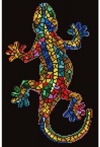 DIAMOND DOTZ Haft diamentowy Diamond Dotz Gekko paua Jaszczurka 29x43cm DDK6002 2