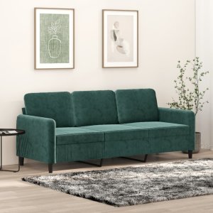 vidaXL VidaXL 3-Seater Sofa Dark Green 70.9" Velvet 1