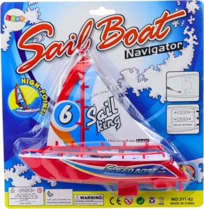 LeanToys Łódka Pływająca Łódź Na Baterie Zabawka Wodna Czerwona 3