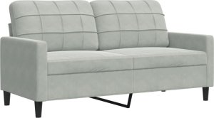 vidaXL vidaXL Sofa 2-osobowa, jasnoszara, 140 cm, tapicerowana aksamitem 2