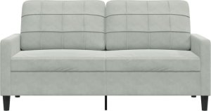 vidaXL vidaXL Sofa 2-osobowa, jasnoszara, 140 cm, tapicerowana aksamitem 4