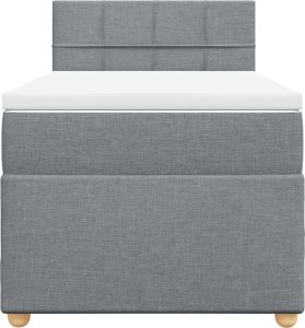 vidaXL vidaXL Łóżko kontynentalne z materacem, jasnoszare, tkanina, 80x200 cm 6