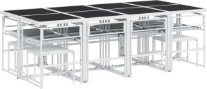 vidaXL vidaXL 13-cz. zestaw mebli ogrodowych z poduszkami, biały, textilene 6