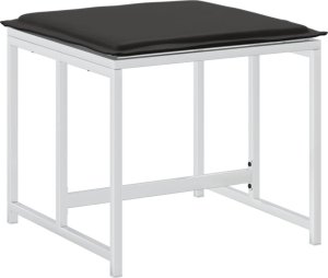 vidaXL vidaXL Stołki ogrodowe z poduszkami, 4 szt., białe, stal i textilene 7