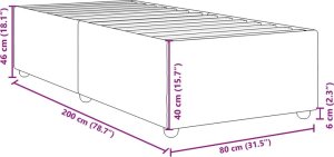 vidaXL Rama łóżka, ciemnoszara, 80x200 cm, tapicerowana tkaniną 9