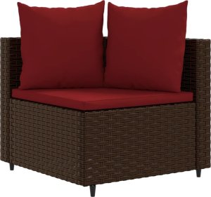 vidaXL vidaXL 4-cz zestaw wypoczynkowy do ogrodu, poduszki, brązowy rattan PE 3