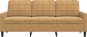 vidaXL vidaXL Sofa 3-osobowa, brązowa, 180 cm, tapicerowana aksamitem 4