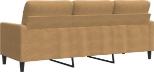 vidaXL vidaXL Sofa 3-osobowa, brązowa, 180 cm, tapicerowana aksamitem 6