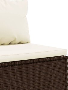 vidaXL vidaXL 4-cz zestaw wypoczynkowy do ogrodu, poduszki, brązowy rattan PE 6