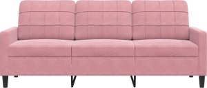 vidaXL Sofa 3-osobowa, różowa, 180 cm, obita aksamitem 4