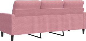 vidaXL Sofa 3-osobowa, różowa, 180 cm, obita aksamitem 6