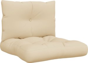 vidaXL vidaXL Poduszki na sofę z palet, 2 szt., beżowe, tkanina 2