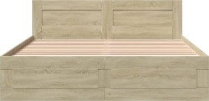 vidaXL vidaXL Rama łóżka z wezgłowiem, dąb sonoma, 150x200 cm 5