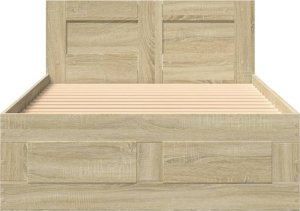 vidaXL vidaXL Rama łóżka z wezgłowiem, dąb sonoma, 100x200 cm 5